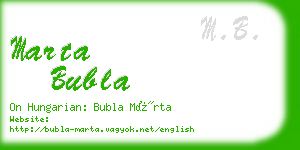 marta bubla business card